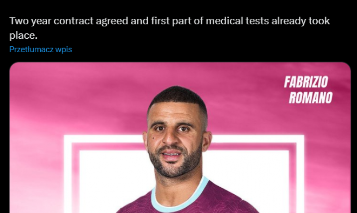 HERE WE GO! Kyle Walker nowym piłkarzem...